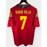 S-XXL     Top quality 2012 Spanish home retro jersey, David Villa 7