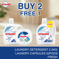 [Buy 2 Free 1] Dynamo Detergent 2.5kg + 52pcs Laundry Capsule FREE 2.5kg