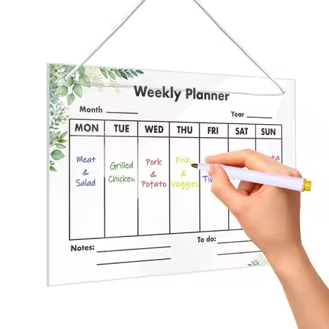 Creative Transparent Message Board Acrylic Wall Hanging Note Board Handwritting Monthly Weekly Erasa