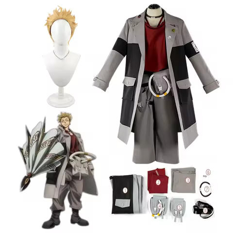 Gachiakuta Cosplay Enjin Cosplay Costume With Wig Full Set Outfit For Halloween Carnival Role Play