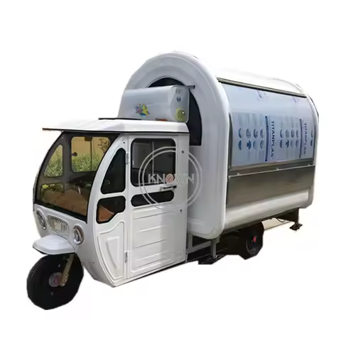 2.2m Electric Tricycle For Adults Mobile Food Truck Trailer Coffee Bar Bubble Tea Hot Dog Ice Cream 