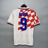 1998 Croatian retro jersey, number 9, Sukhobobamboc š i ć home and away football jersey