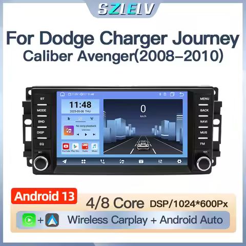 For Dodge Charger Journey Caliber Avenger Carplay Auto Audio Car Radio Android Multimedia Video Play