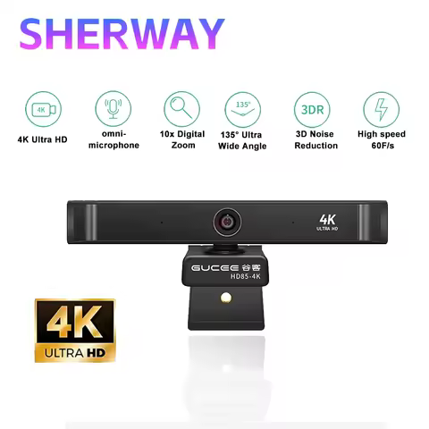 Webcam 4K UHD 10X Zoom Camera for Pc 60fps USB Web Cam for PC Computer Camera for Live Streaming Vid