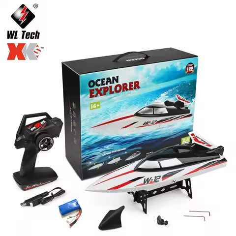 Wltoys RC Speed Boat WL912A Fishing Boat 2.4GHz 35Km/h Remote Control 390 Motor Boats for Pools and 