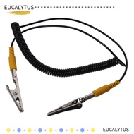 EUCALYTUSSG Anti-Static ESD Grounding Cable, 180cm / 71" 2mm Coiled Cord, Freedom From Tangles Black