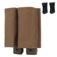 Pistol Magazine Pouch Nylon, Double 9mm Tactical Magazine Pouch with Quick Release Kydex Insert, MOL