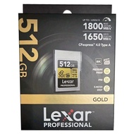 Lexar 512GB Professional GOLD CFexpress 4.0 Type A Card (R:1800MB/s), LCAEXG4512G