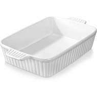 MALACASA 4.4 QT Baking Dish, 9x13 Large Casserole Dish for Oven, Ceramic Baking Pan, Rectangular Las