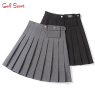 ▬✸™ Golf Skirt Midi Skirt Large Size Slim Pleated Skirt College Style Quick-Drying Breathable Anti-Exposed Golf Tennis Skirt