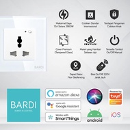 promo bardi wall socket uni / eu smart white (putih) / black (hitam) colokan dinding pintar stop kon