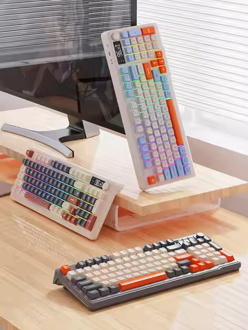 M96 Wireless Keyboard Bluetooth Free Wolf Gaming Keyboard Dual-Mode,Multi-Device Connection,Electron