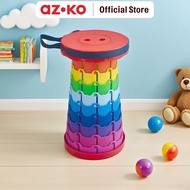 AZKO Soleil Telescopic Folding Bench Rainbow Random Folding Stool Portable Bench Small Bench Camping