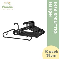 IKEA SPRUTTIG Hangers 10pcs – Slim Durable Plastic for Shirts, Coats, Blouses – Black (Ori IKEA Mala