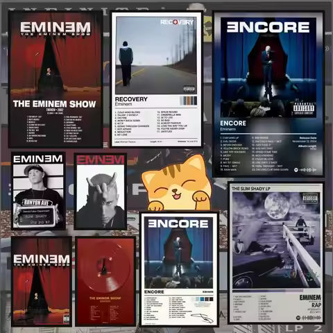 Hot Rapper E-Eminem Poster HD Anime Hot Theme Singer/OST/Movie-Waterproof Self-Stick Home Decor