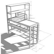 Loft bed/helper loft bed with shelf customize/unity /store room/smaller room loft bed/kids loft bed 