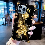 Casing Xiaomi Redmi 13C 12C 12 10C 9C 9A Redmi Note 13 12 11 11S 10 10S Luxury Fashion Golden Flower