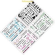 fol 4pcs Christian Religious Labels Bible Verses Stickers Water Transfer Stickers