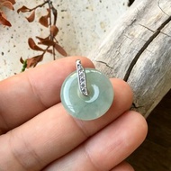 冰種油青飄花平安扣 / A貨緬料