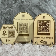 Custom Made eWallet QR Code For TnG Laser | Grab Pay Wood With Stand Laser Engraving | Maybank QR Pa