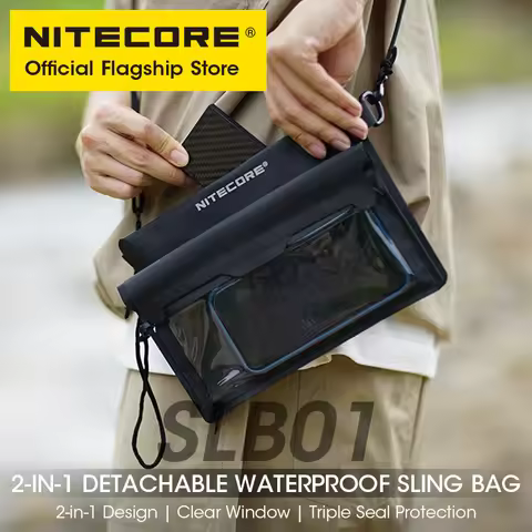 NITECORE SLB01 Waterproof Sling Bag Touch Screen Phone Shoulder Swim Bag 500D PVC 2-in-1 Case For ip