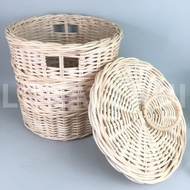 Rattan Laundry Basket Round Clothes Basket/ Rattan Woven Laundry Basket/