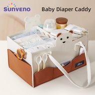 SUNVENO Portable Baby Diaper Caddy Organizer Holder Bag for  Baby Wipes and Diapers Nursery Storage Bin Diaper Baby Bag