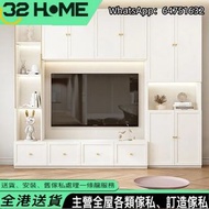 電視櫃 TV cabinet 多功能儲物櫃 全屋定制 電視櫃茶几組合 實木電視櫃 實木櫃 儲物櫃 茶几 木台 包送貨 大容量 省空間 收納分區 F-HOME1031-2F