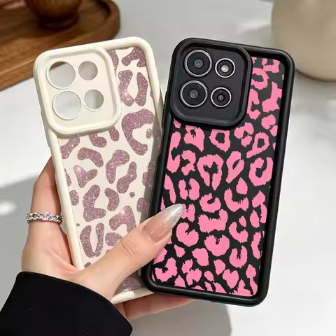 Art Pink Leopard Print Pattern For Motorola Moto G86 G85 G75 G56 G35 G24 G06 Edge 70 60 50 Fusion Ey