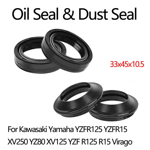 33x45x10.5 33 45 10.5 Oil Seal & Dust Cover Front Fork For Kawasaki Yamaha YZFR125 YZFR15 XV250 YZ80