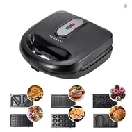 SOKANY SK908 Waffle Sandwich Maker 6 in 1 Grill Compact Waffle Makers with Removable Plates Non-stick Coating 750W Electric Waffle Iron Set for Breakfast