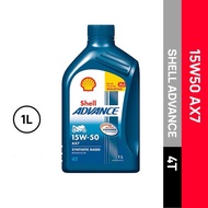 SHELL ADVANCE AX7 15W50 4T ENGINE OIL ORIGINAL SHELL MALAYSIA 1L