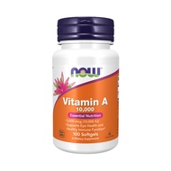 NOW Supplements Vitamin A 10000 IU Eye Health Essential Nutrition (100 Softgels)