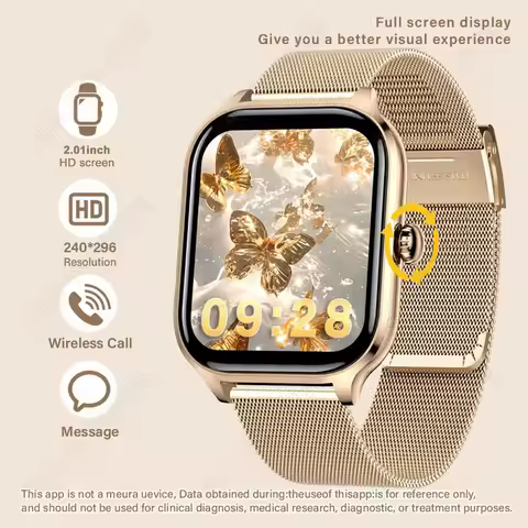 New 2.01" Smart Watch Man Woman Gift Full Touch Screen Sports Fitness Watch Bluetooth Call Digital S
