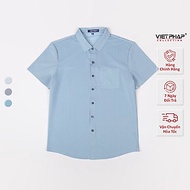 Áo Sơ Mi Nam Ngắn Tay VIỆT PHÁP Form Regular – Sơ Mi Lụa Lạnh, lịch lãm, sang trọng 11163