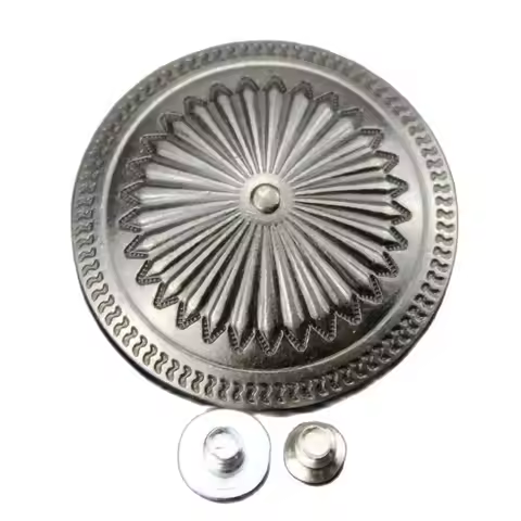 37mm Daisy Flower Shield Purse Wallet Buckle Stud Screw Back Rivet Conchos For Leather Craft Belt Ba