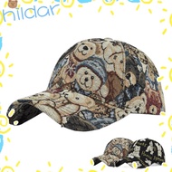 HLAR Cute Bear Baseball Cap, Cotton Bear Print -Teens Caps, Little Bear Print Cartoon Duckbill Cap