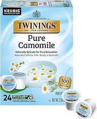 Twinings Herbal Camomile Tea K-Cup Pods for Keurig, Naturally Caffeine Free, Made with Pure Camomile Blossoms, 24 Count (Pack of 1), Enjoy Hot or Iced | Packaging May Vary
