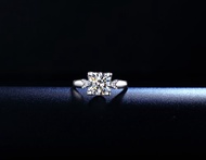 莫桑石 莫桑鑽 0.6-2牛頭簡約女鑽戒 台北門市 客製化訂製白金