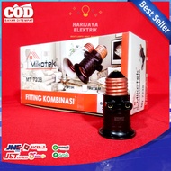 MIKOTEK COMBINATION LAMP FITTING PLUG 6A 250V E27 MT-7238 BULB HOUSING