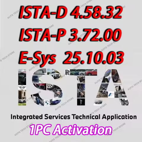 B-M-W ISTA-D 4.58.32 ISTA-P 3.72.00 E-sys 24.06.01 diagnostic software ENET OBDII Ethernet Cable for