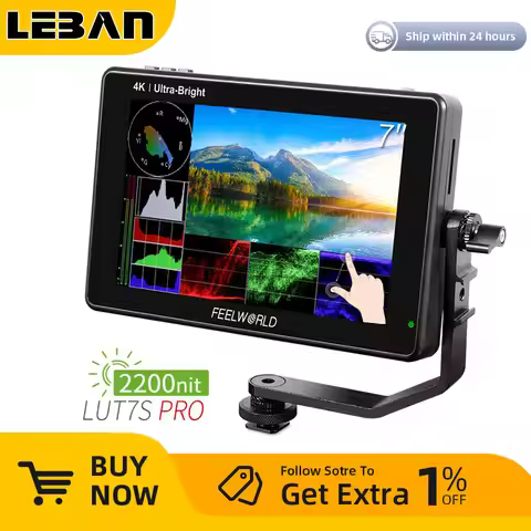 FEELWORLD LUT7S PRO 7 Inch 2200nits 3D LUT Touch Screen DSLR Camera Field Director AC Monitor 4K HDM