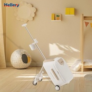 [Hellery] Childrens Ride on Suitcase Ride on Luggage Hard Adjustable Height for 3+ Years Boys Girls 