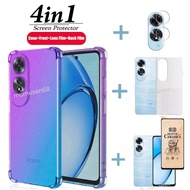 4in1 Oppo A60 Shockproof Phone Case for Oppo A60 A58 4G A58 5G Screen Protector + lens film+back fil