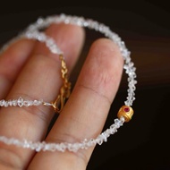 天然原礦赫爾基蒙閃靈鑽水晶 紅綠寶石配飾 設計項鍊多圈手串fs