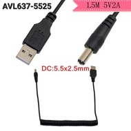 BEST CONNECTOR~ AVPRO AVL637 Coiled DC Power Barrel Cable USB 5V 2A - DC5525