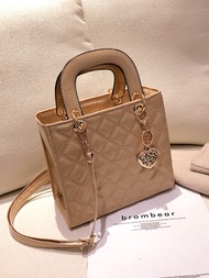 Womens Bright Shoulder Bag Diamond Girl Handbag Fashion Crossbody Bag Car Stitching Craft Pendant De