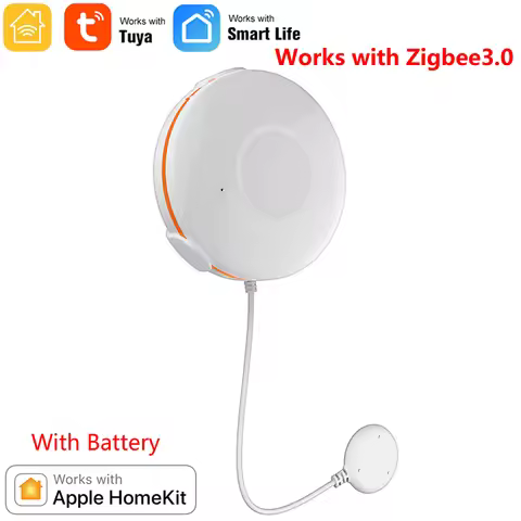 Works with HomeKit Water Sensor Zigbee 3.0 Wireless Flood Leak Detector for Alarm System and Smart H