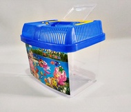 TERARIUM MINI KEBUTUHAN IKAN AQUARIUM PLASTIK UNIK LUCU UNTUK IKAN CUPANG KURA KURA - WARNA BIRU PINK HIJAU