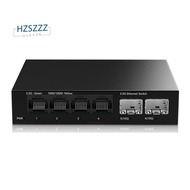2.5G Ethernet Switch 4 Port Unmanaged Network Switch withDual 10GbE SFP+ Slots Plug  forHomelab Setu